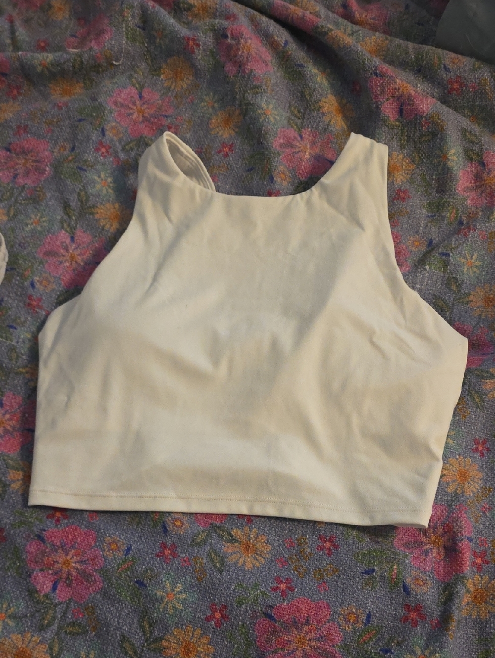 CRZ YOGA Cream High-Neck Crop Top